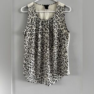 Ann Taylor Leopard Print Sleeveless Blouse Small